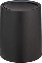 Prullenbak Atri cosmetica-emmer van 6 liter - hoge kwaliteit kunststof - vuilniszakken onzichtbaar - 21 x 25,5 cm - zwart