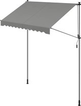 Rootz Gray Clamp Awning with Crank - Outdoor Canopy - Sun Shade - Powder-coated Steel - Aluminum Alloy - Polyester with PA Coating - 250cm x 120cm x 220-300cm - Lightweight 8.8kg - Easy Assembly - Includes Instructions