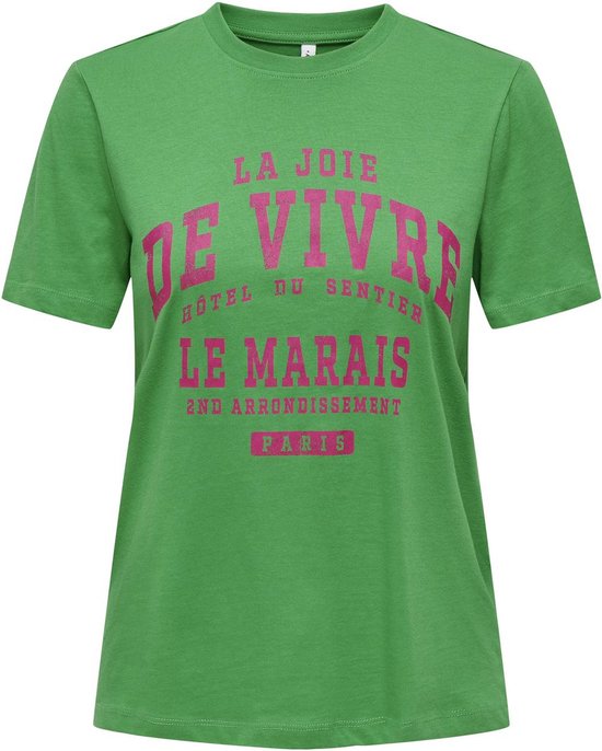 Only T-shirt Onlregina Ss Reg Tee Cs Jrs 15319748 Green Bee/de Vivre Dames Maat - XS