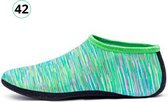 Livano Waterschoenen Voor Kinderen & Volwassenen - Aqua Shoes - Aquaschoenen - Afzwemschoenen - Zwemles Schoenen - Groen - Maat 42