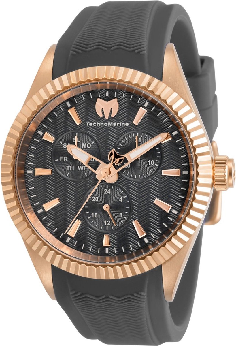 TechnoMarine Sea - Dream TM-719028 Heren Horloge - Waterdicht - Analoog - Quartz Uurwerk - Roestvrij Staal met zwarte Wijzerplaat - 42mm
