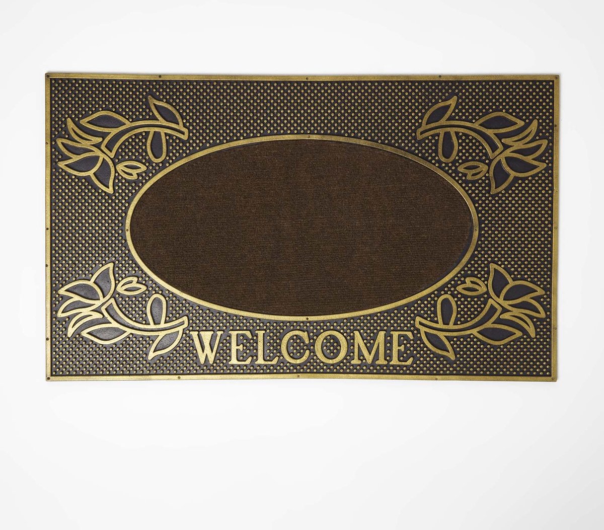 Homescapes antislipdeurmat “Welcome” 45 x 75 cm, goudbruin