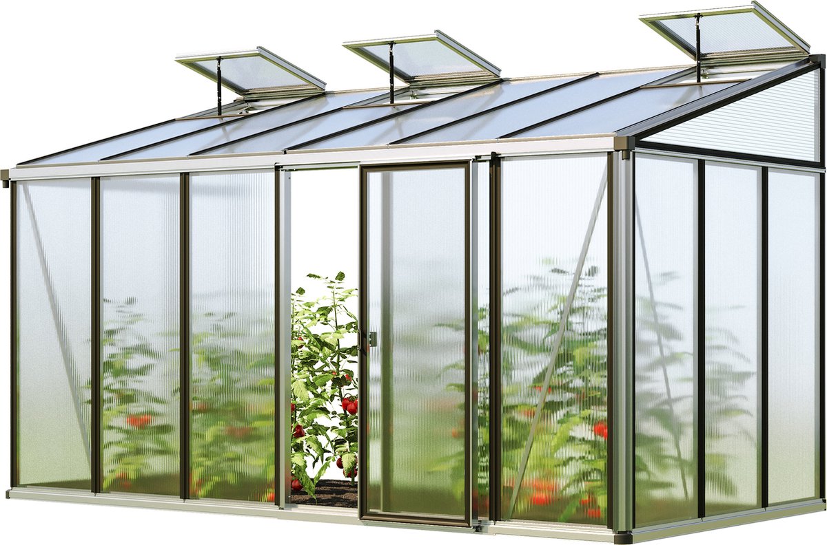 GFP Muurkas Ella 36 - aluminium - 388x194 cm - 16 mm polycarbonaat panelen