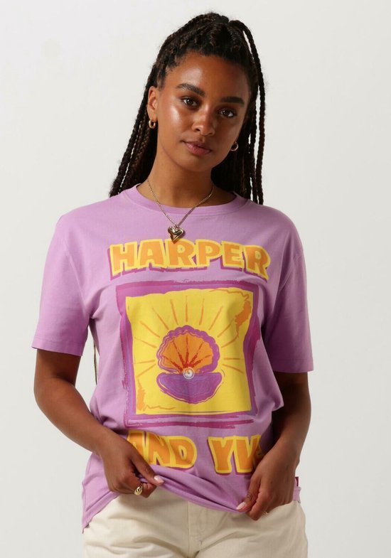 Harper & Yve Shell-ss Tops & T-shirts Dames - Shirt - Paars - Maat XXL
