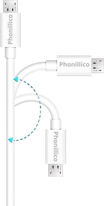 2x Câble Micro USB vers USB A Blanc - 1 mètre - Câble de charge pour Huawei P SMART 2020 / P SMART 2019 / P SMART PLUS 2019 / P SMART / P SMART PLUS