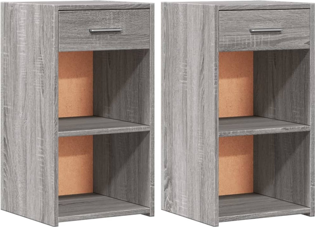 Nachtkastje 57x55x36 cm bewerkt hout grijs sonoma eikenkleurig