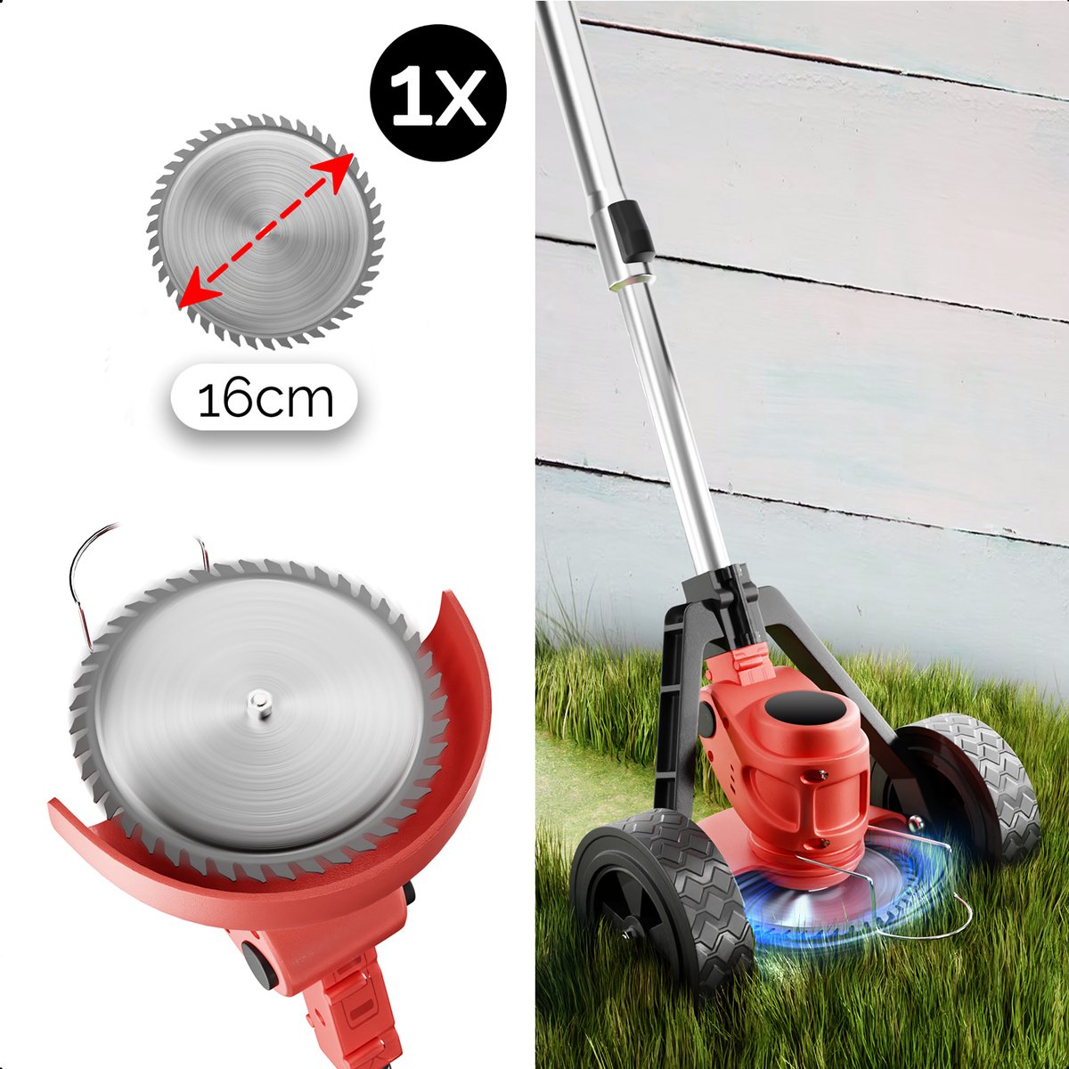 TGT500W-Premium - Grastrimmer - Bosmaaier - Grasmaaier - Op Wielen - Draadloos Met 2x Accu – foto 4