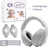 Gehoorbescherming voor Baby en Peuter - Oorkappen voor Baby en Kleuter - Bescherm je baby tegen harde geluiden - Speciaal voor kleine kinderen en baby's - SNR 23 dB - Wit - Roze - Verstelbaar - 0-3 Jaar