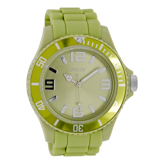 OOZOO Timepieces - Groene horloge met groene rubber band - C4349