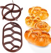 2 stuks brood-uitstekers kunststof uitsteekvormen broodtrommels keizersjekker broodbakvorm bakvorm doosvorm DIY deeg koekjes pers broodjes broodstempel bakken stempel bakkerij thuis koffie