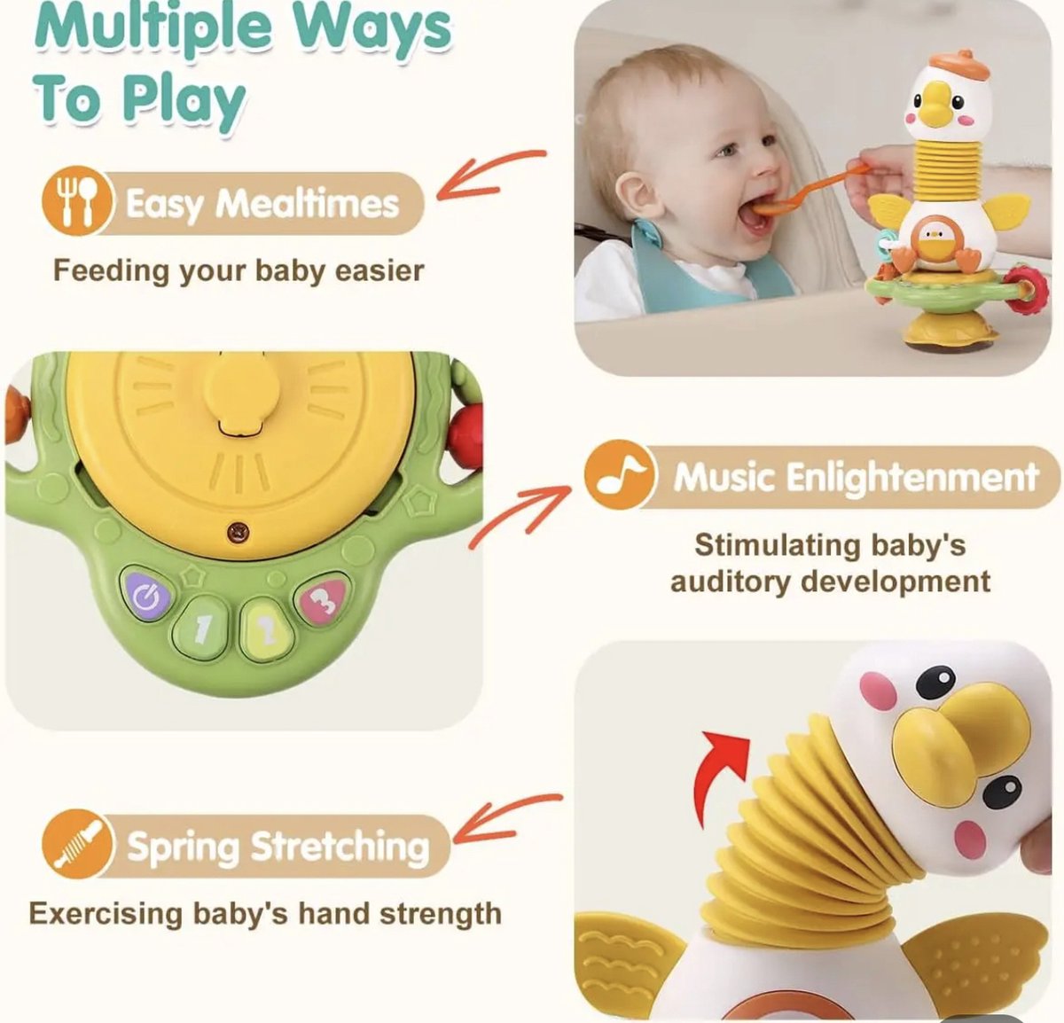Baby speelgoed- Montessorisch Speelgoed - Educatief speelgoed - Montessori speelgoed - Sensorisch speelgoed-0- 24 Maanden - Ontwikkeling - Baby -Fijne moteriek -met Liedjes & Geluiden — afbeelding 3