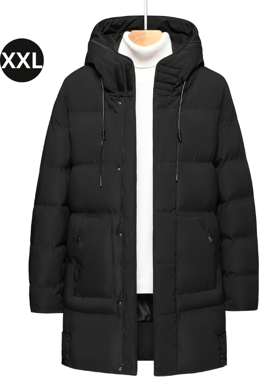 Nivard Winterjas Heren Parka Heren Jas Winter Volwassen Zwart