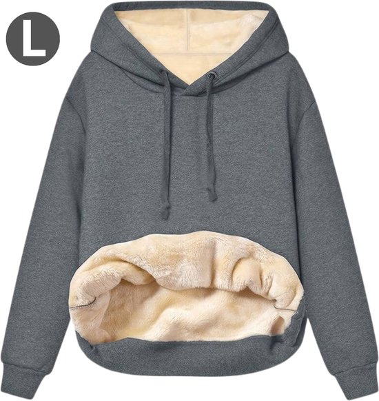 Nivard Couverture à capuche - Pull chaud femme - Chandails femme - Pull polaire - Hiver - Pull en laine femme - Couverture avec manches - Blanket à capuche - Grijs - Taille L