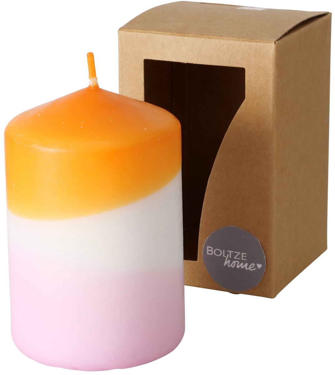 Kaars Splash Dip dye H9cm oranje/lila