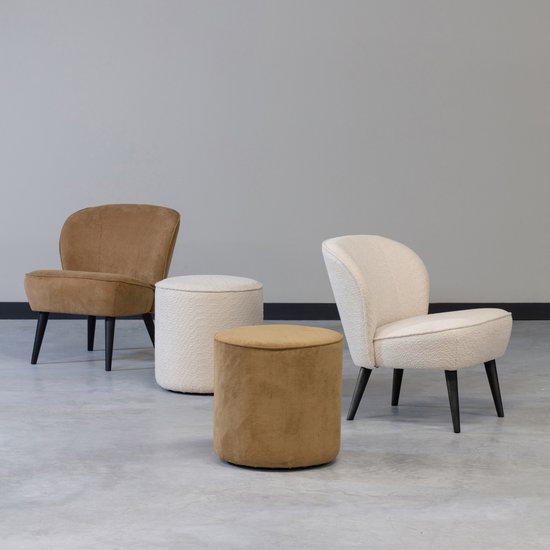 WOOOD Sara Fauteuil - Boucle - Creme - 71x59x70