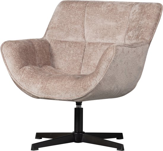 WOOOD Wibo Draaifauteuil - Chenille Stof - Taupe - 94x71x83