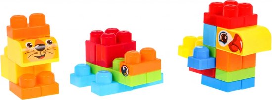 Playos® - Grote Bouwblokken - met Stickers - 68 Delig - Peuter - Bouwstenen - Bouwen - Constructiespeelgoed van Playos — afbeelding 4