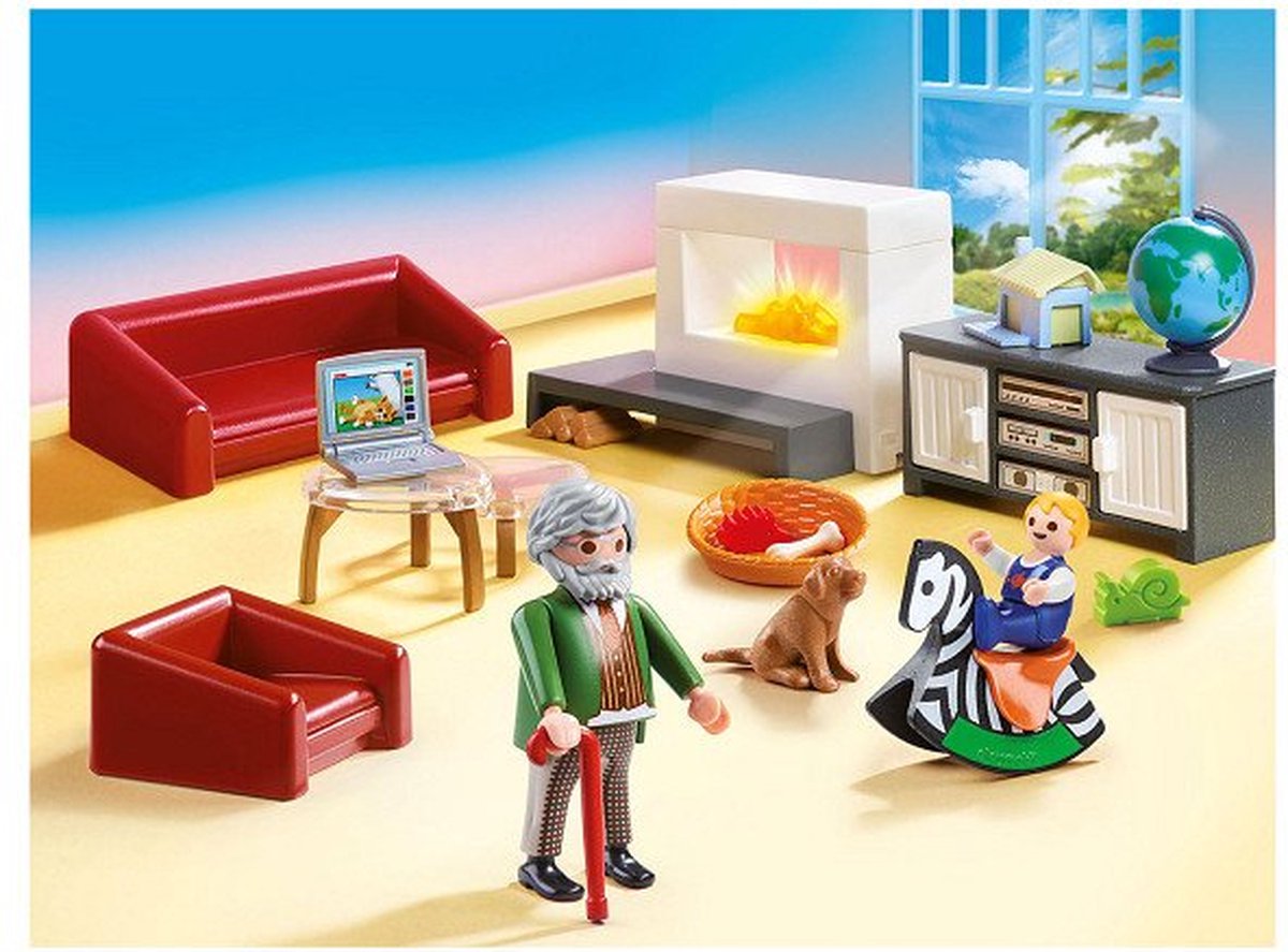 PLAYMOBIL Dollhouse Huiskamer met openhaard - 70207 — afbeelding 9