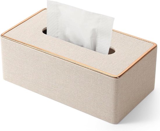 Lederen zakdoekdoos, rechthoekige cosmeticadoekjesbox, V