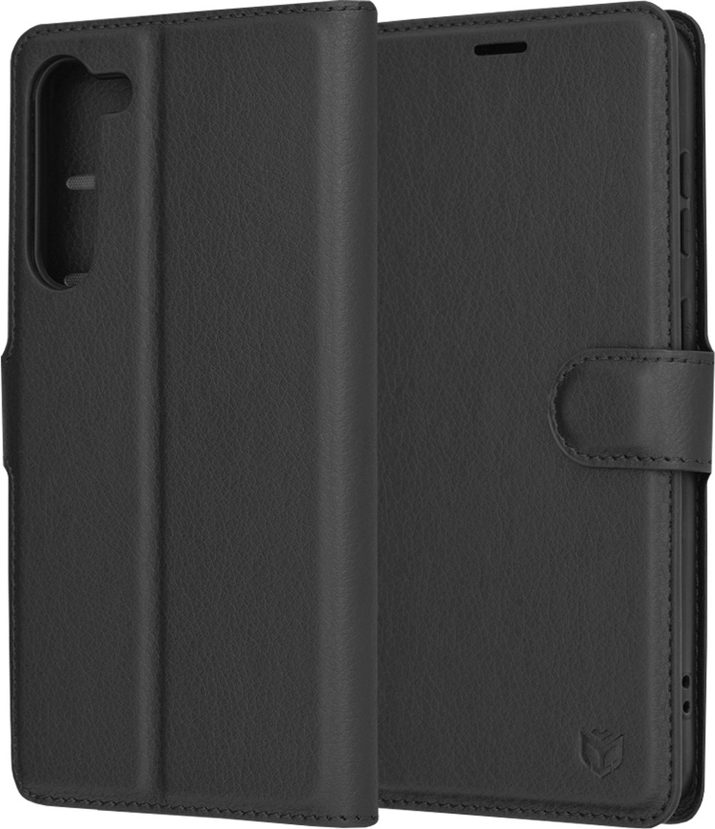 Techsuit Leather Folio Book Wallet Case hoesje voor Samsung Galaxy S23 Plus - Zwart