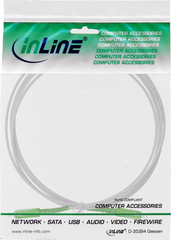 Cable de Fibra óptica (FTTH) SC-APC a SC-UPC, monomodo (OS2) Simplex