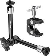 Bol.com Verstelbare 25cm Magic Arm met Super Klem - 1/4" en 3/8" Schroefdraad - 1/4" Schroeven - voor flits-LED-licht-microfoon-... aanbieding