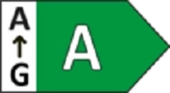 Energielabel A, groen met witte letters A en pijl van G naar A.