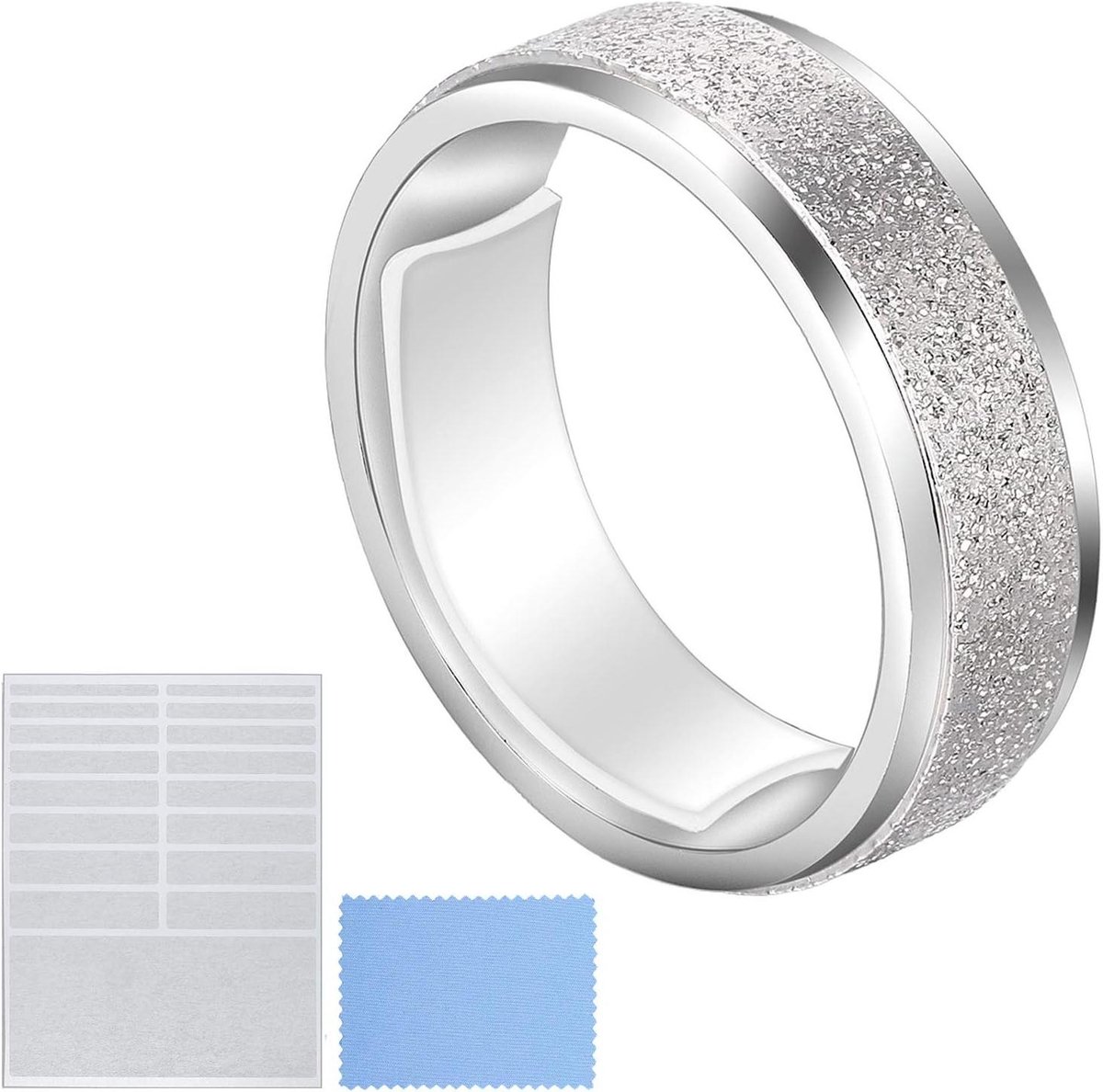 Goedkoopste Losse Ringregelaar Onzichtbare Ringmeter met Schone Doek - Ringmaatregelaar voor Brede Ringbevestiging - Totaal 38 Stuks Ringverkleiner