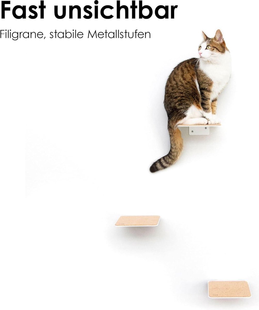 WOOWOOD Klimwand Katten Set Incl. Kattentrap Muur I Krabpaal Hangmat Kat Kattenmeubel Kattenwand 8 Delig 2419032210