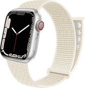 Strap-it Nylon Loop band - Geschikt voor Apple Watch (Series 12/11/10), (Ultra 4/3/2/1), (SE 3/2/1), (Series 9/8/7/6/5/4) - 44/45/46/49mm - Sterrenlicht / Starlight - Nylon bandje met klittenband - Stof iWatch bandje