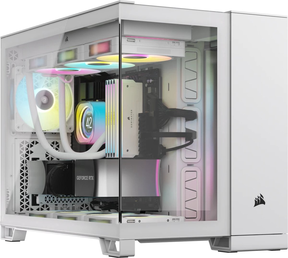 CORSAIR 2500X Wit - Minitowermodel Mini-ITX, Micro-ATX - Geen voeding - USB/Audio - Tempered Glass - Wit