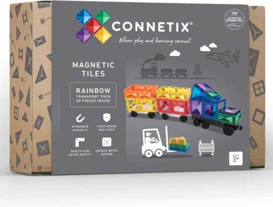 Connetix - Pastel Transport Pack, 50 stuks - Reiger en de Raaf Connetix - Pastel Transport Pack, 50 stuks - Reiger en de Raaf