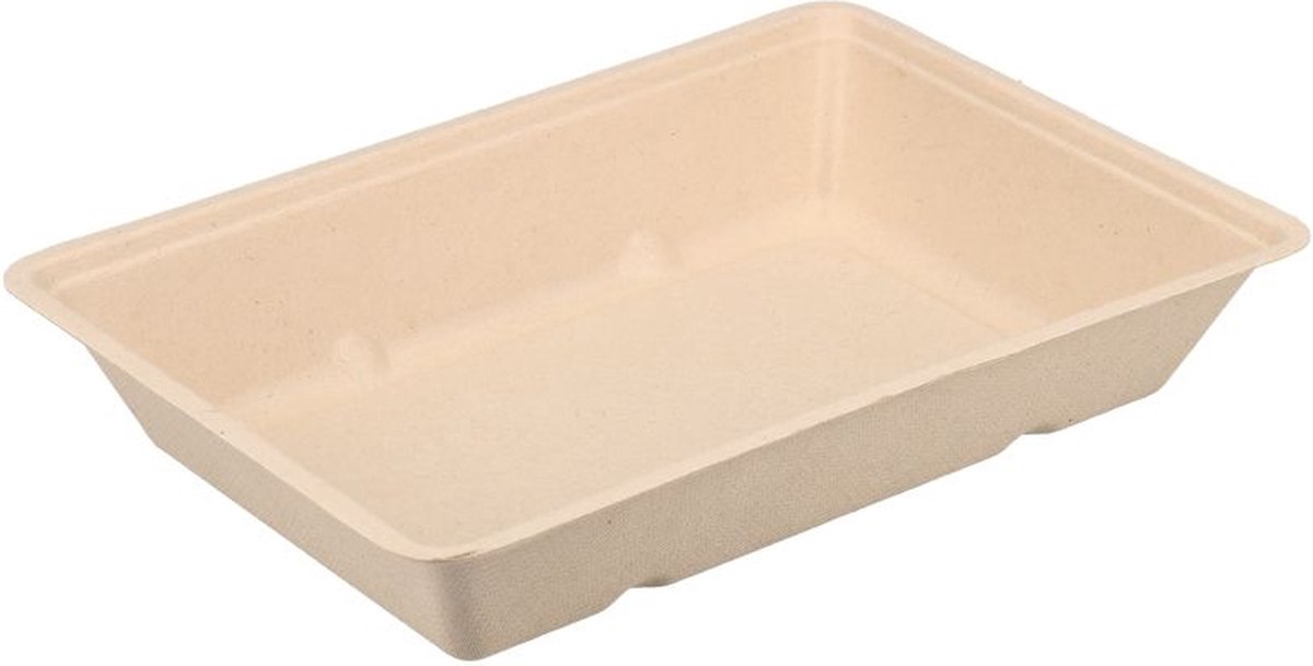 Goedkoopste Suikerriet Snackbakjes Bagasse Patatbak A50 Bruin (50 stuks) kleinverpakking
