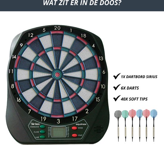 Garlando Sirius - Dartbord - Elektronisch - met 6 Softtip Dartpijlen - met 40 Flights Darts - met 75 Games van Garlando — afbeelding 5