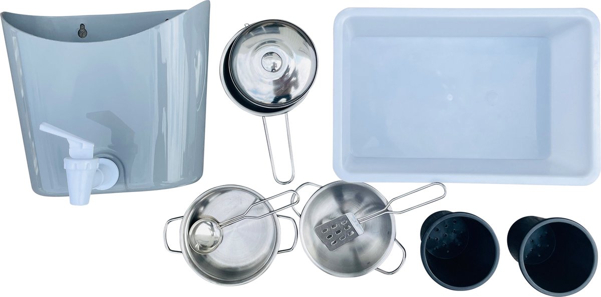 AXI Puck Zand & Water Speelkeuken Bruin/groen - Incl. 6-delige accessoire set - Modder Keuken — afbeelding 3
