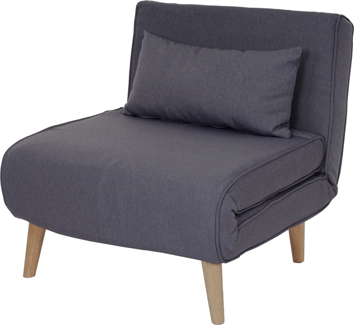 Slaapbank MCW-D35, slaapbank functionele fauteuil inklapbare fauteuil relaxfauteuil jeugdfauteuil fauteuil, stof/textiel ~ donkergrijs