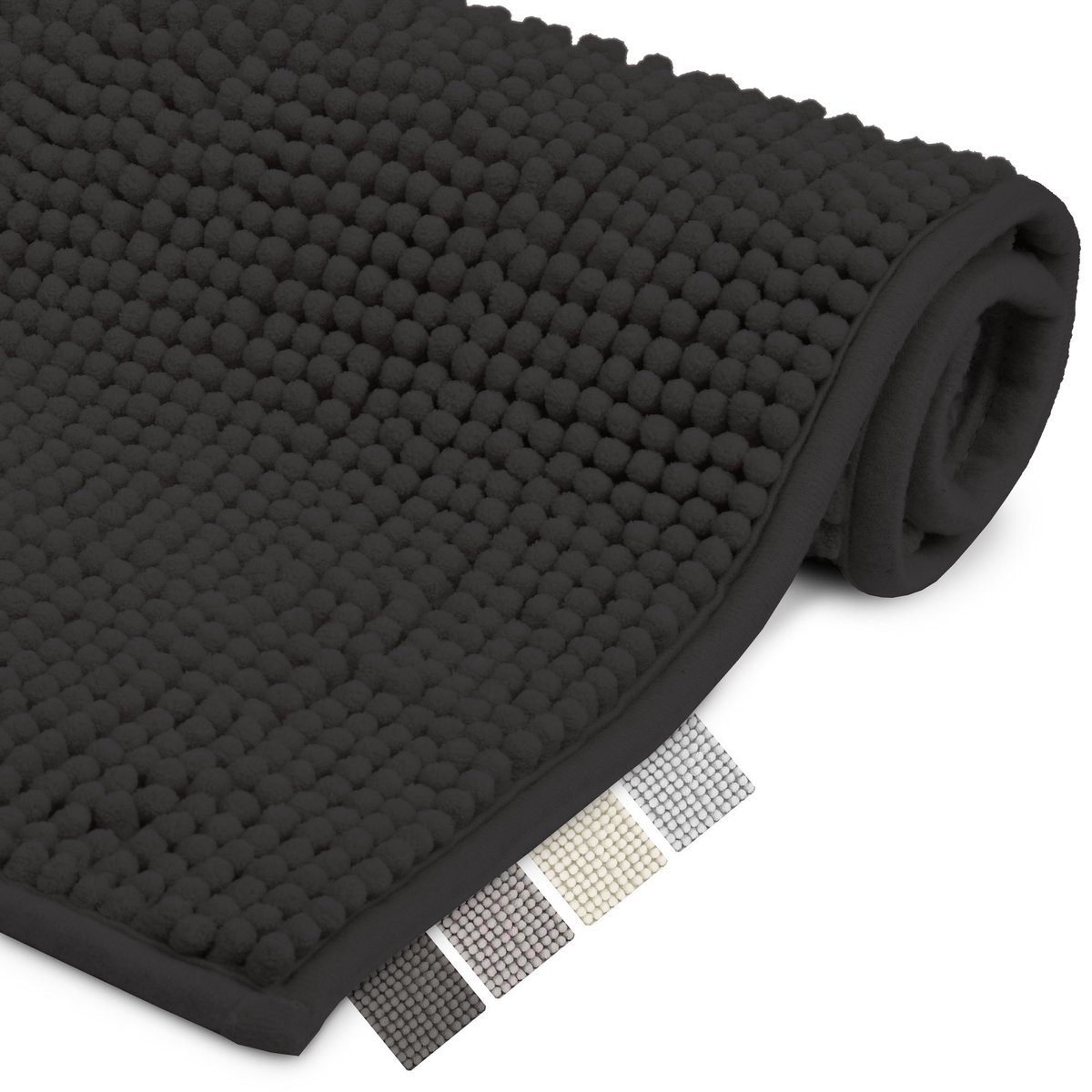 Beautissu Badmat Antislip 70x100cm Beaumare WR - Douchemat Zwart Badmat - WC Tapijt, Vloermat voor Douche of Badkamer