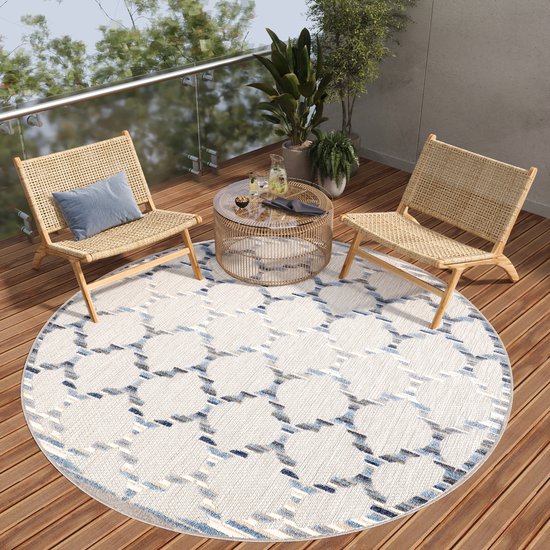 Hanse Home Temu Tapijt voor binnen en buiten, weerbestendig, modern strepenpatroon, waterdicht, robuust buitentapijt, plat weefsel voor tuin, balkon, terras, woonkamer, grijs-beige, 155 x 235 cm vanaf € 43,83 (april 2026
