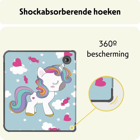 Hoesje Geschikt voor Kobo Libra Colour Hoes Bescherm Hoesje Case Sleep Cover Met Screenprotector - Hoes Geschikt voor Kobo Libra Colour Hoesje - Eenhoorn van Hoesje  — afbeelding 4