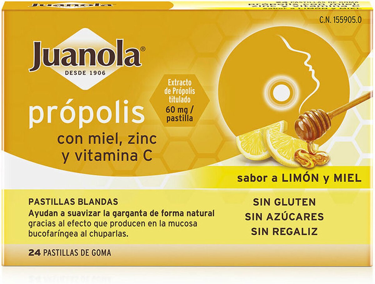 Gummiesnoepjes Juanola Própolis Citroen Honing 24 Stuks Propolis