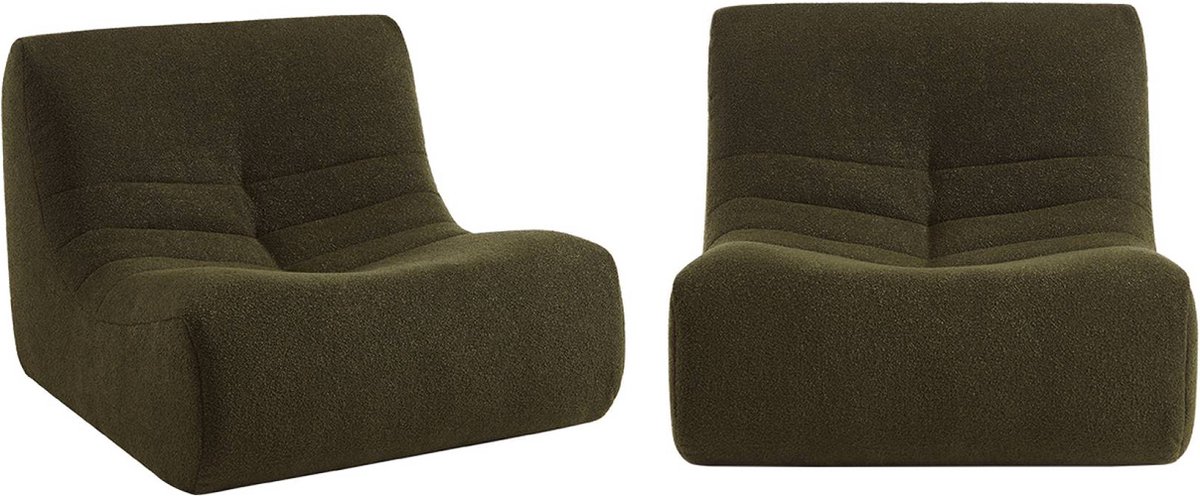 sweeek - Set van 2 fauteuils boucléstof sokol 1 zitplaats