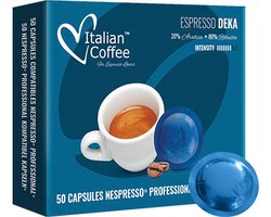 Nespresso PRO compatibel koffiecups - 100 Decaf espresso koffie - Italian Coffee Deka Cafeinevrije koffie