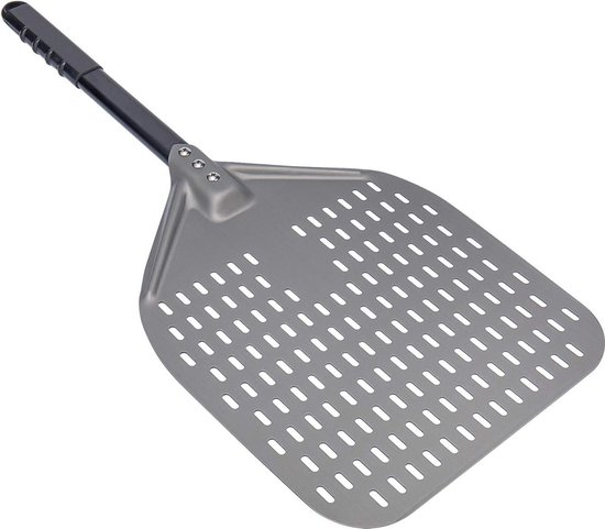 Giemme Spoleto - Professionele ronde geperforeerde pizzaschep van geanodiseerd aluminium 33 cm Giemme Spoleto - Professionele ronde geperforeerde pizzaschep van geanodiseerd aluminium 33 cm