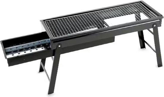 Tafel BBQ - Houtskool barbecue - Opvouwbare inkapbare ruime tafel BBQ voor camping reizen vakantie compact - opvouw inklap reis kolen BBQ van Moa. — afbeelding 3