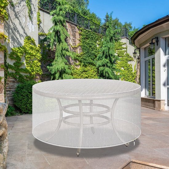 AUUZPI Waterdichte tuinmeubelhoes, anti-UV, scheurbestendig, waterdichte meubelhoezen 320 x 130 x 90 cm / Lx B H zwart 420d zwaar belastbare Oxford- stof outdoor patio rotan bank tafel stoel set hoes
