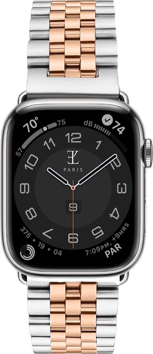 Elysian horlogebandje geschikt voor Apple Watch - Schakelband - 316L Roestvrij Staal - 18mm - Quick Release - Verstelbaar - Series 1/2/3/4/5/6/7/8/9/S/10/11 - Apple Watch Bandje 38/40/41mm
