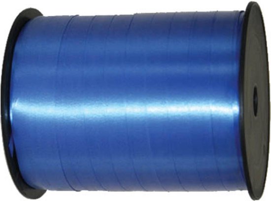 Rol blauw krullint van 5 mm breed, 500 meter lang.