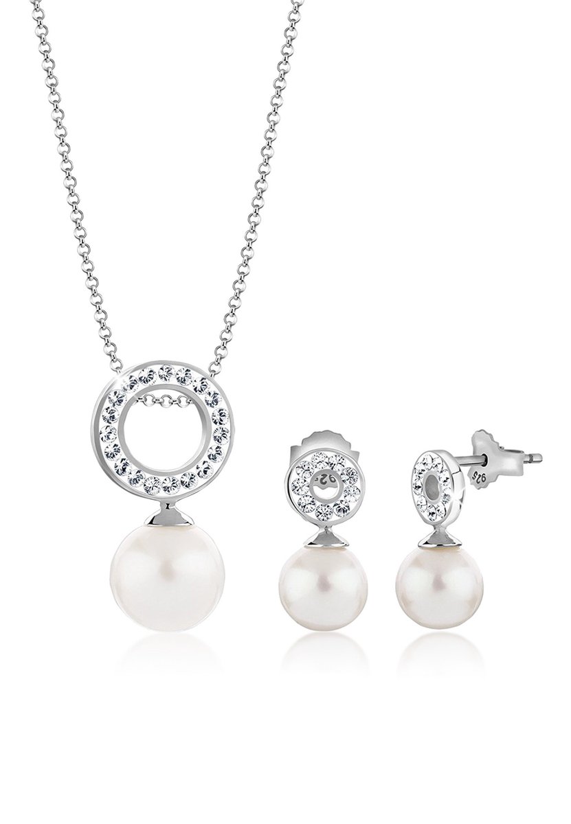 Nenalina - Sieraden Set - Kreis Kristallen Perlen 925 Silber - Dames