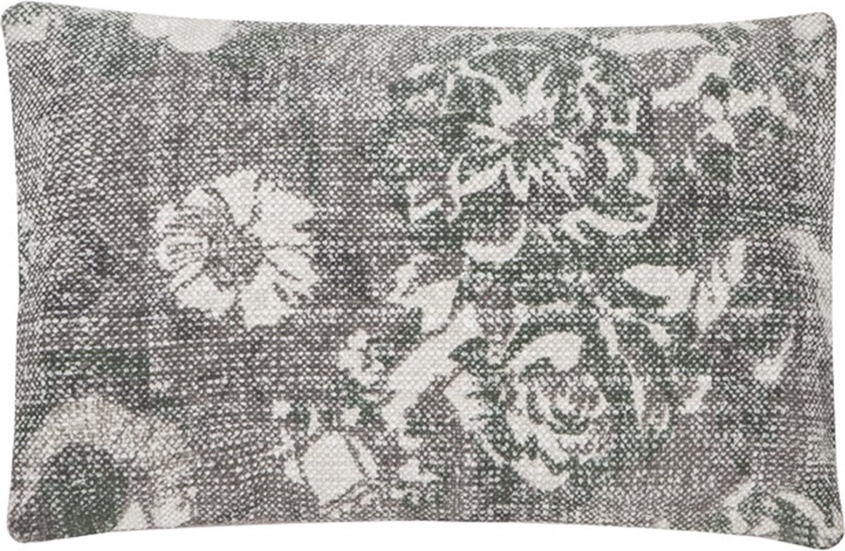 Linen & More Vintage Flower Forest Groen Kussen | 40 X 60 | Sierkussen Voor Woonkamer Of Slaapkamer