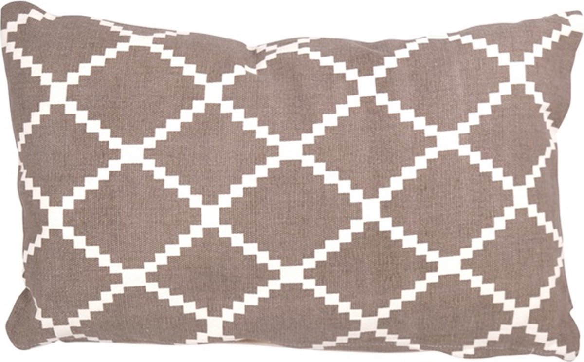 Linen & More Kussen Mrs. Graphic Stone Bro | 30 X 50 | Sierkussen Voor Woonkamer Of Slaapkamer Grijs